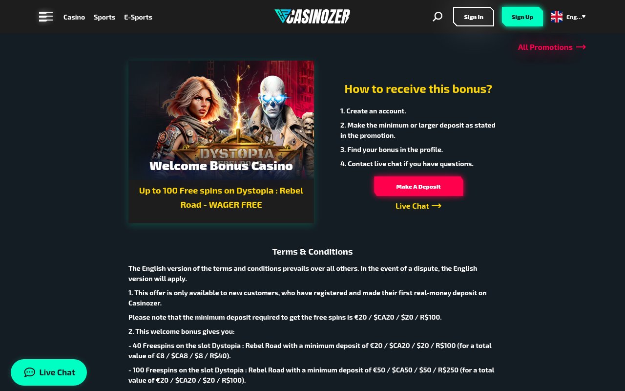 casinozer — promotions et bonus en cours